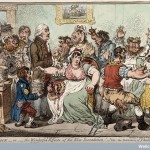 V0011069 Edward Jenner vaccinating patients against smallpox Credit: Wellcome Library, London. Wellcome Images images@wellcome.ac.uk http://wellcomeimages.org Caricature of Edward Jenner inoculating patients in the Smallpox and Inoculation Hospital at St. Pancras. The patients are shown growing cow heads from parts of their anatomy following the vaccination. There is a print of the golden calf on the wall behind them. Patients are spoon-fed "opening mixture" as they come through the door. A boy standing next to Jenner is holding his pot labelled "vaccine pock hot from ye cow", on his jacket is a badge saying "Pancras" and in his pocket a paper entitled "Benefits of the vaccine process". Lettering: The cow-pock - or - the wonderful effects of the new inoculation! - Vide, the publications of ye anti-vaccine society. Js. Gillray Coloured etching 1802 By: James GillrayPublished: 12 June 1802. Copyrighted work available under Creative Commons Attribution only licence CC BY 4.0 http://creativecommons.org/licenses/by/4.0/