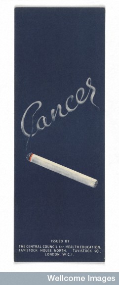 L0040507 Flyer(bookmark) warning of the dangers of smoking