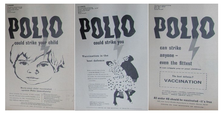 Figure 1 – Set of ‘Polio could strike’ posters